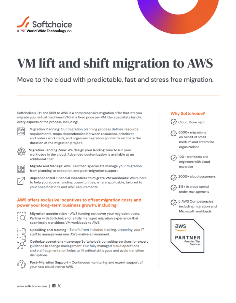 VM lift and shift migration to AWS – Content Lead