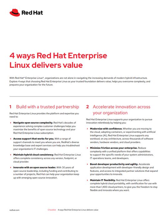 4 ways Red Hat Enterprise Linux delivers value - Content Lead