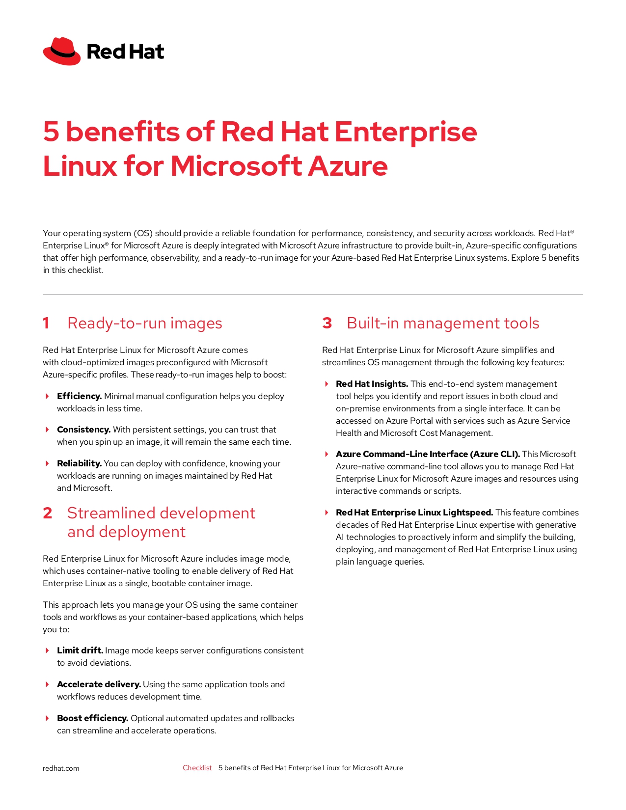 5 benefits of Red Hat Enterprise Linux for Microsoft Azure - Content Lead