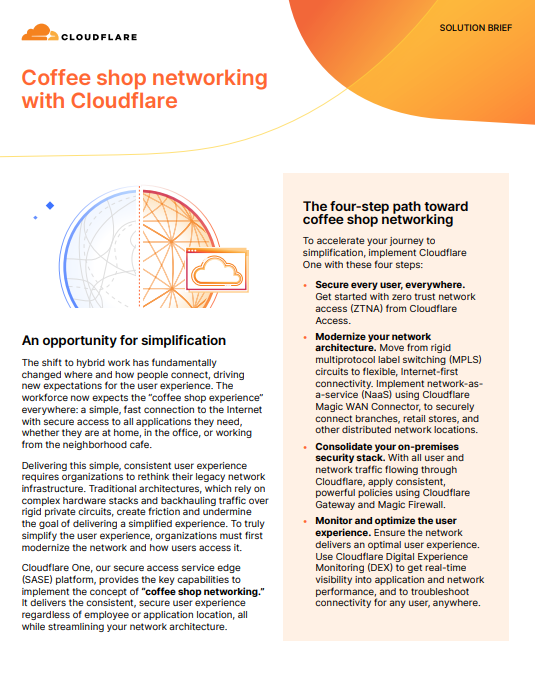 Coffeeshop Networking with Cloudflare
